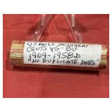 1 - Roll (50) Wheat Cents 1909-1958D VG-BU
