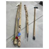 4Pcs Wooden Walking Canes & Rain Stick