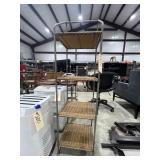4-Tier Metal/Wicker Shelf 14"L x 12"W x 53"H