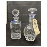 2 - Crystal Glass Decanters w/Stoppers