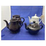 3 - Porcelain Teapots & Stoneware Pitcher