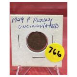 1949-P Penny Unc