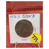 1976-D Kennedy Half Dollar - Filled D