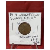 1914 Wheat Cent "Lamination Error Obverse"