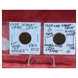 1909 & 1909 VDB Wheat Cents 1st Year of Series
