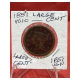 1851 Large Cent VG10