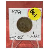 1875 A 1 Mark German Empire Rare Date VF35