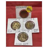 (4) Sacagawea Dollars 2010 - 2011 - 2012 - 2018