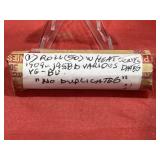 1 - Roll (50) Wheat Cents VG 10 BU 1909-1958 D