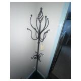 Wrought Iron Coat Rack 72"H