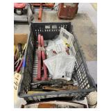 Plastic Crate w/Outlet Covers - Pliers - Hooks