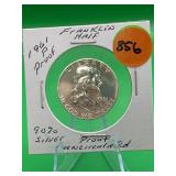 1961-P Proof 90% Silver Franklin Half Dollar Unc