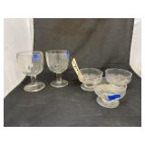 5 Pcs - Glass Tumblers & Dessert Bowls