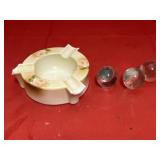 Ash Tray & Glass Knobs