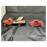 2 Pcs - Fire Truck & Tow Truck Toy Cars