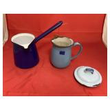 3 Pcs - Granite Pitcher - Dipper & Lid