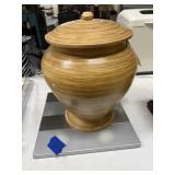 2 Pcs - Wood Urn w/Lid & Taylor Bathroom Scale