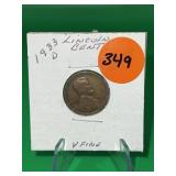 1933-D Lincoln Wheat Cent Very Fine