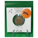 1919-D Lincoln Wheat Cent Fine