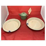 2 Granite Dishes & Small Teapot