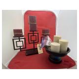 3-Tiered Candle Riser w/Candles & Dish  & More