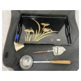 Oriental Tray w/Cheese Slicer & Ladle