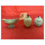 3 Pcs - Green Glassware