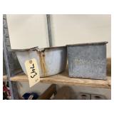 Granite Pan & Square Metal Container - As Is