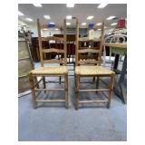 2 - Wooden Chairs w/Woven Seats
