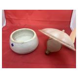 Vintage Light Shade & Crock Dish
