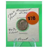 1960 Proof 90% Silver Roosevelt Dime