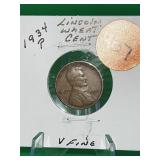 1934-P Lincoln Wheat Cent V Fine