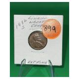 1936-S Lincoln Wheat Cent Ext Fine