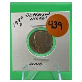 1980-D Uncirculated Jeferson Nickel