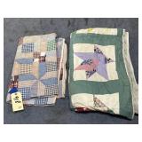 2 Pcs - Vintage Quilts - 1 Hand Stitched