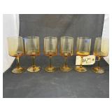 6 Pcs  - Amber Stemware