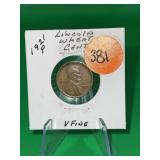 1921-P Lincoln Wheat Cent Very Fine