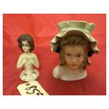 Enesco Lady Head Vase - chipped & More