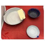 3 Pcs -  Granite Bowls & Saucer