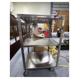 3 - Tiered Stainless Stell Rolling Cart