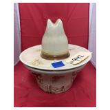 Ceramic Western Themed Bowl & Hat