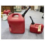2 Pcs - Plastic Gas Jugs 5 Gal & 1 Gal