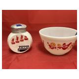 Pyrex Bowl & Pepper Shaker