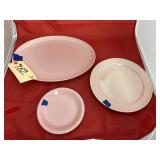 3 - Pink Ceramic Plates