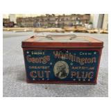 George Washington Cut Plug Tin