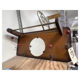 Wood Shelf w/Hooks 26"L