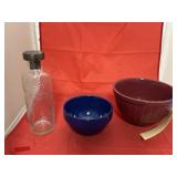 2 - Crock Bowls & Glass Jar