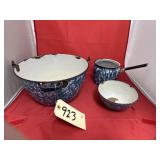 3 Pcs - Granite Bowls & Pot