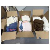 3 Boxes - Bath Towels & Bed Linens