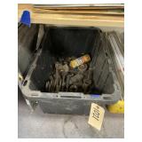 Plastic Bin w/Assorted Garage Tool/Auto Parts